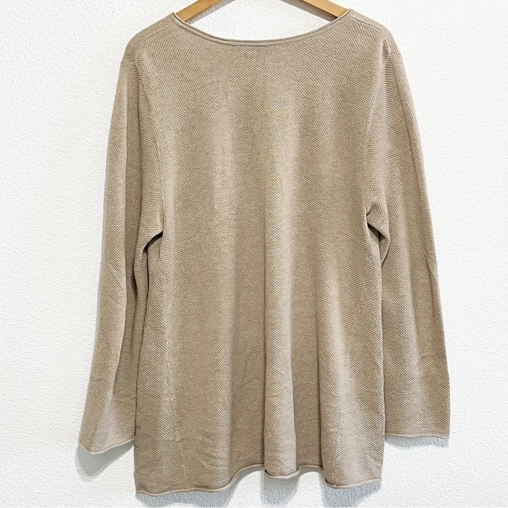 J.Jill Woman Tan Cream V-Neck Sweater Size L - Picture 6 of 13